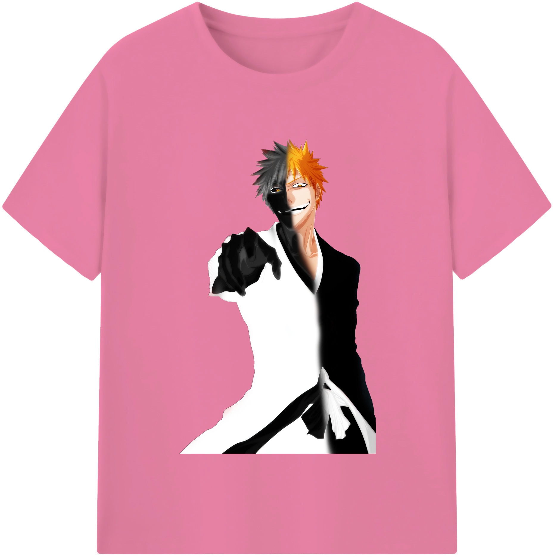 （画像用） ブリーチ 黒崎一護（くろさき いちご）BLEACH Kurosaki Ichigo 綿100％半袖Tシャツ（フロントプリント）